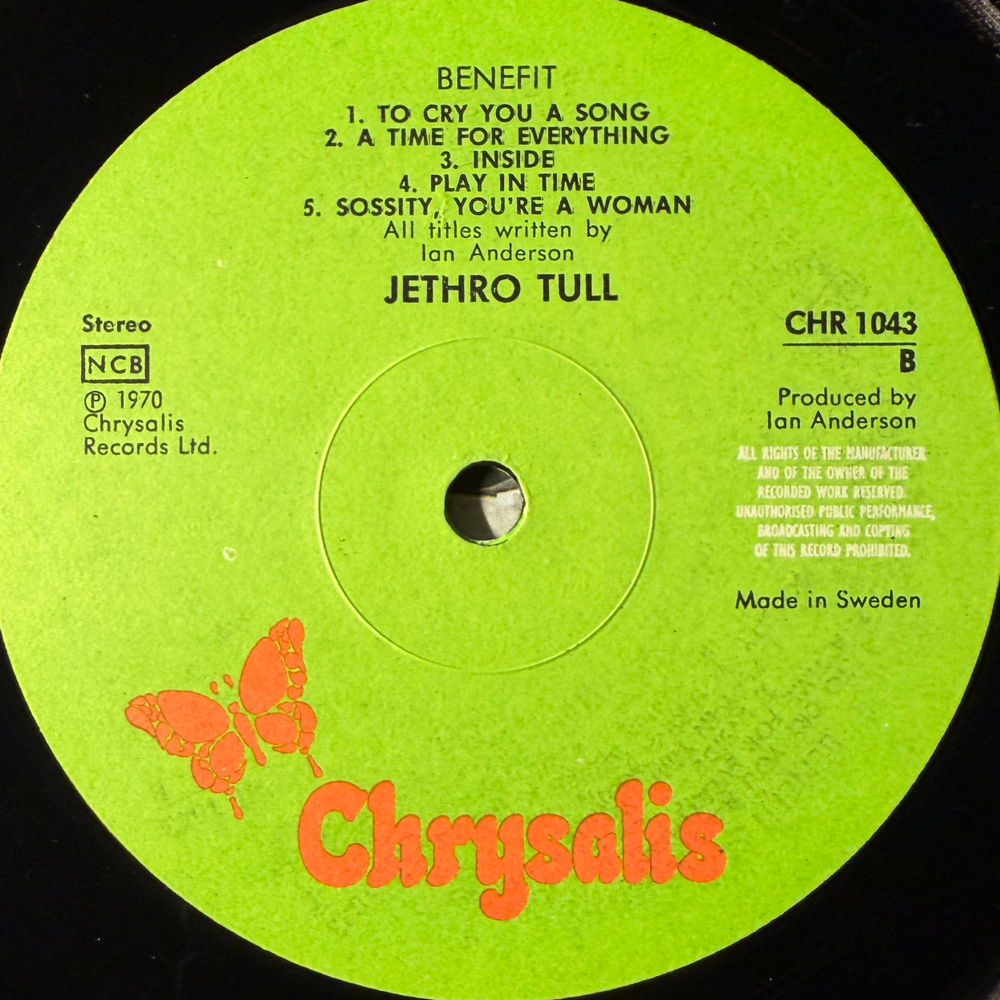 Jethro Tull ‎– Benefit (Швеция)Т