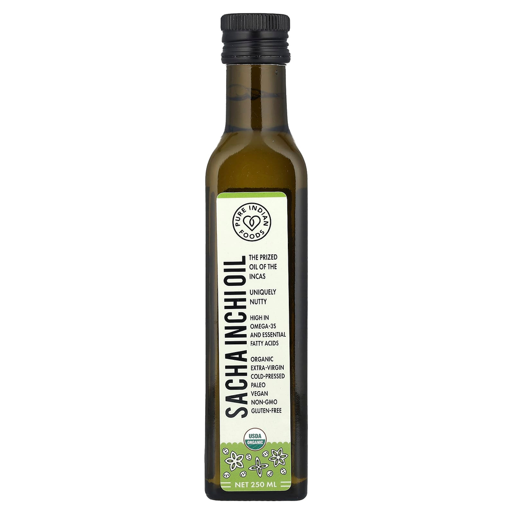 Pure Indian Foods, Органическое масло сача инчи первого холодного отжима, 250 мл