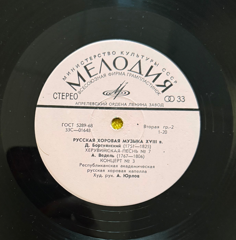 Виниловая пластинка Русская Хоровая Музыка XVIII в LP Мелодия