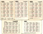 №157 Набор из 5 переливных (стерео) Календариков . Мультфильмы СССР 1991, 1992 гг.