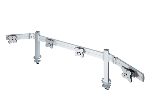 ErgoFount TBSS-400WG Настольное крепление для 4 мониторов диагональю до 24'' конфигурации 1х4 со струбциной к столу типа "G". Цвет - серебристый
