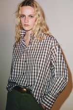 РУБАШКА ОВЕРСАЙЗ В КЛЕТКУ — ZW COLLECTION — ZARA