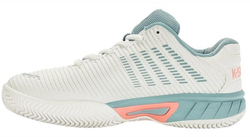 детские Кроссовки теннисные K-Swiss Hypercourt Express 2 HB - blanc de blanc/nile blue/desert flower