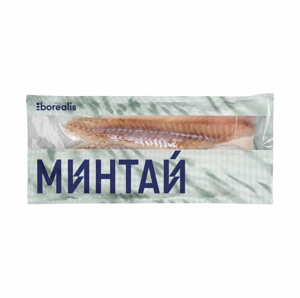 Минтай филе без кожи с/м 650г д/пак 1/10  Borealis