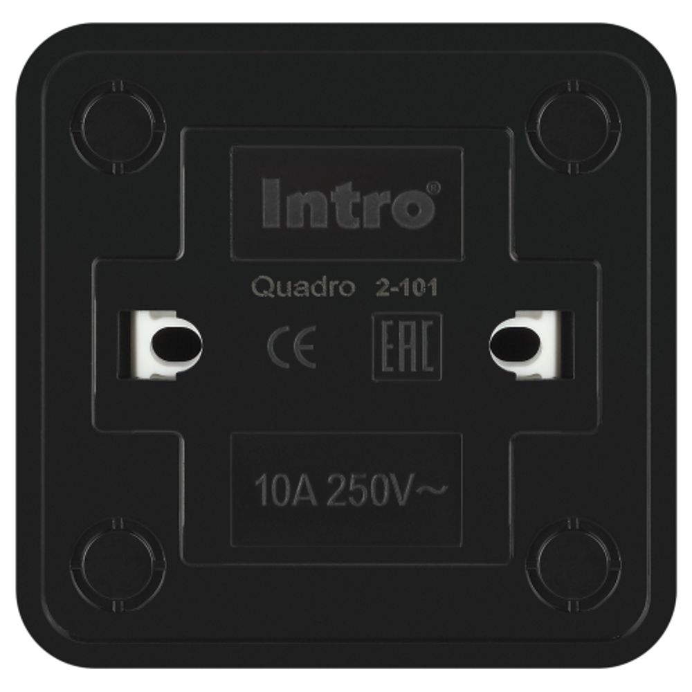 Выключатель Intro Quadro 2-101-05 10А-250В IP20 ОУ антрацит | Intro Quadro