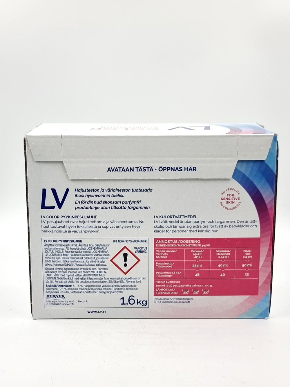 LV Стиральный порошок для цветного белья 1,6 кг (из Финляндии)