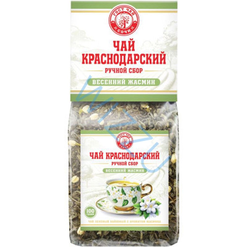 Чай Краснодарский зеленый Весенний Жасмин 100г