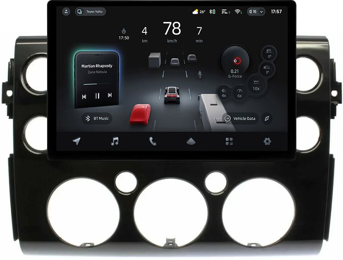 Магнитола для Toyota FJ Cruiser 2005-2022 (рамка черная) - Teyes CC4-PRO монитор 13" 2K QLED на Android 13, Быстрейшая, Snapdragon 778G, ИИ, CarPlay, DSP, 4G SIM-слот