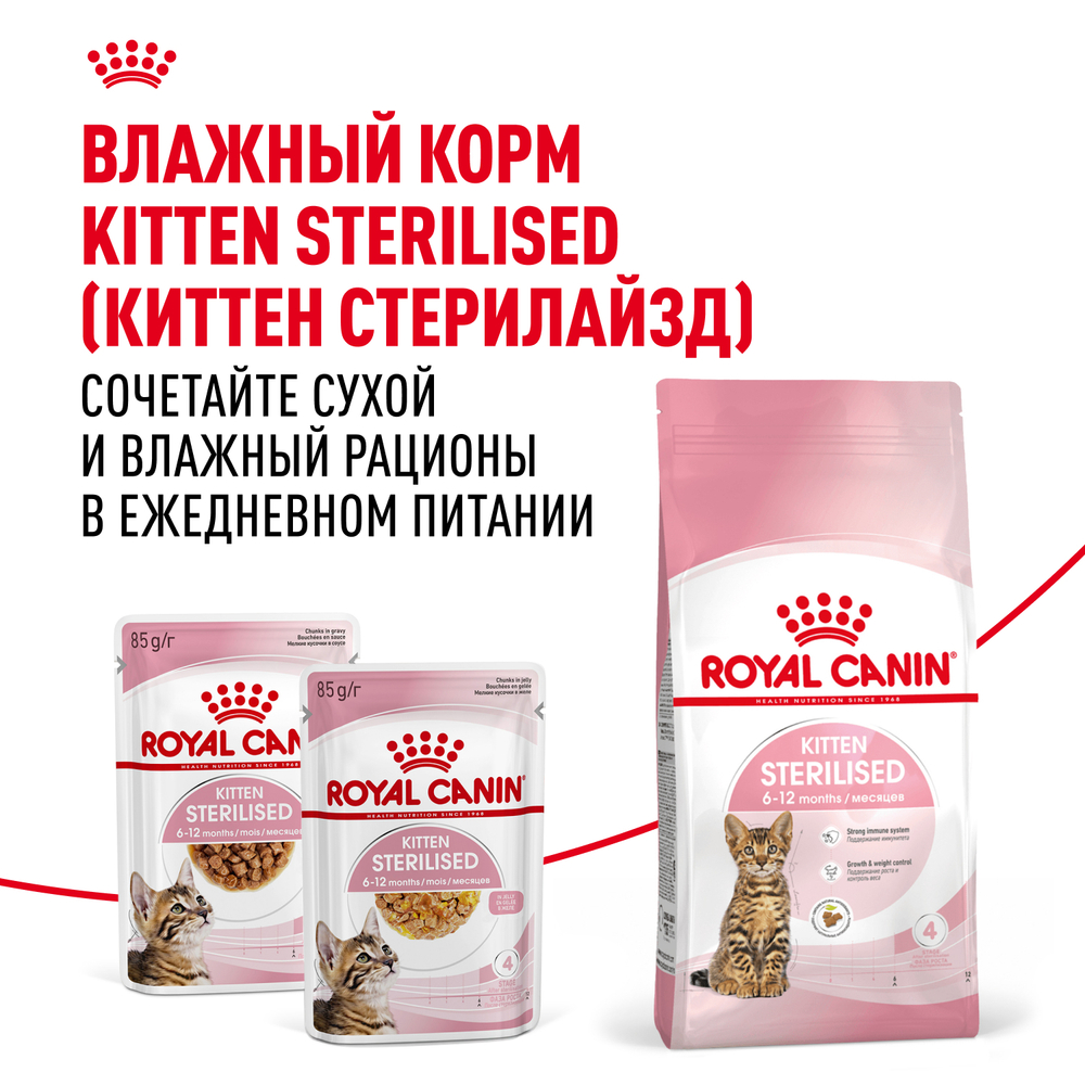 Сухой корм ROYAL CANIN Kitten Sterilised для стерилизованных котят с момента операции до 12 месяцев - 0,4 кг
