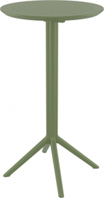 Стол пластиковый барный складной Siesta Contract Sky Folding Bar Table 60, оливковый