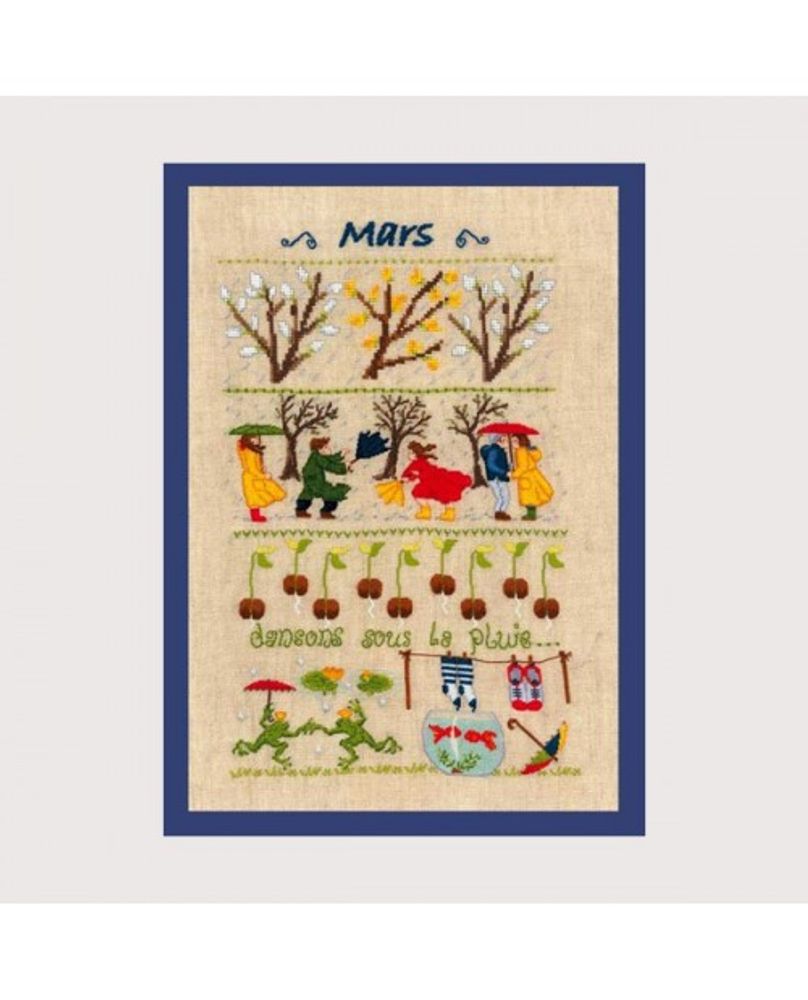 Набор для вышивания нитками Le Bonheur des Dames, Mars (Март), 18х28 см