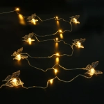 Гирлянда для дома НИТЬ «Бабочка» 8м 20 ламп LED, 10 насадок (10,5*7,6 см), прозр. провод, пост.свечение, IP-20, Теплый белый (возможность соединения)