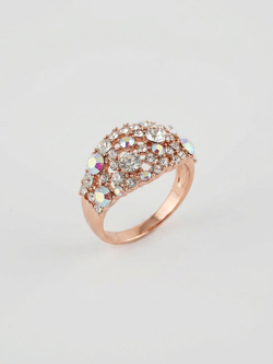 Кольцо Россыпь из белых камней-хамелеонов Swarovski