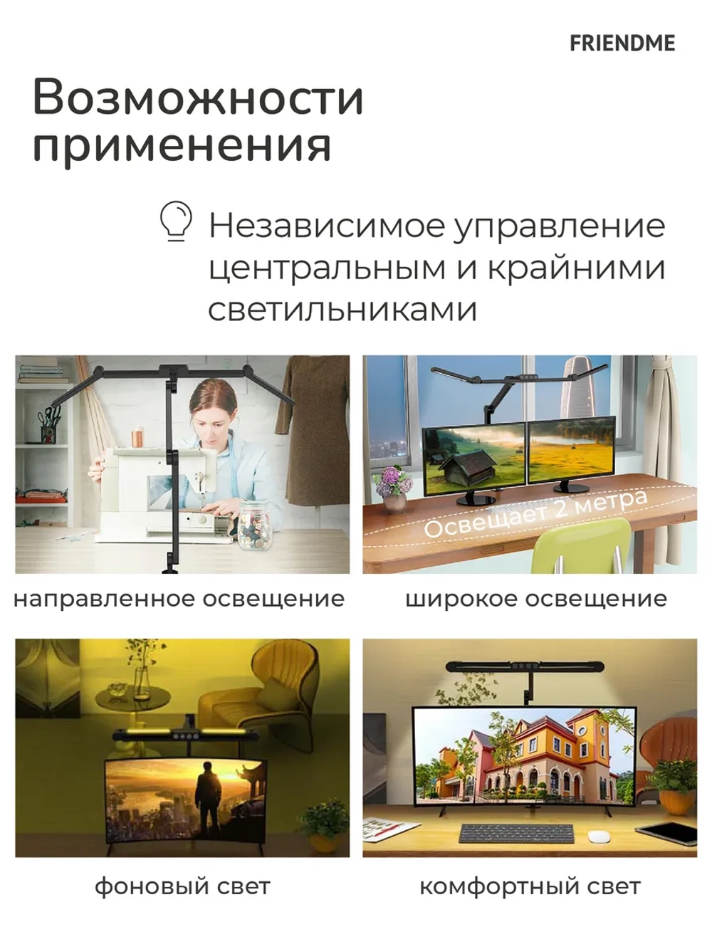 Светильник FRIENDME бестеневой настольный на струбцине светодиодный No. 3 розовый с тройным источником света. Яркость - 1380 lum. 24W.