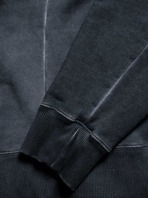Худи Logo на молнии garment dye темно-серый - фото 12