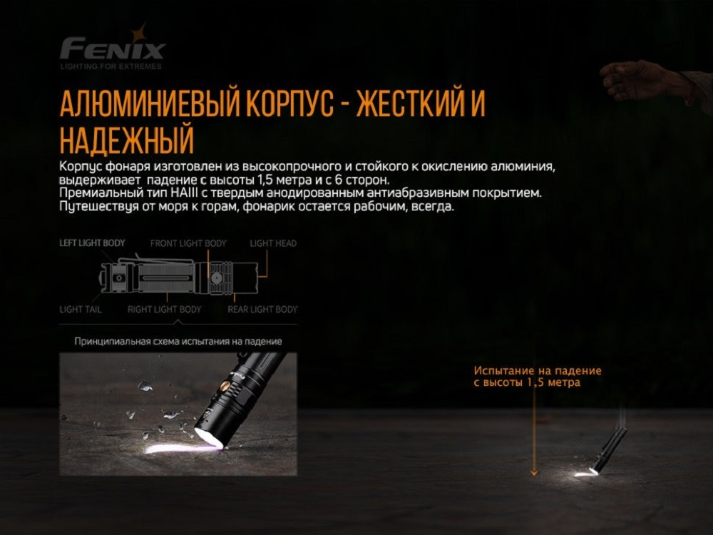 Набор Fenix PD36R LED Flashlight+E01 V2.0