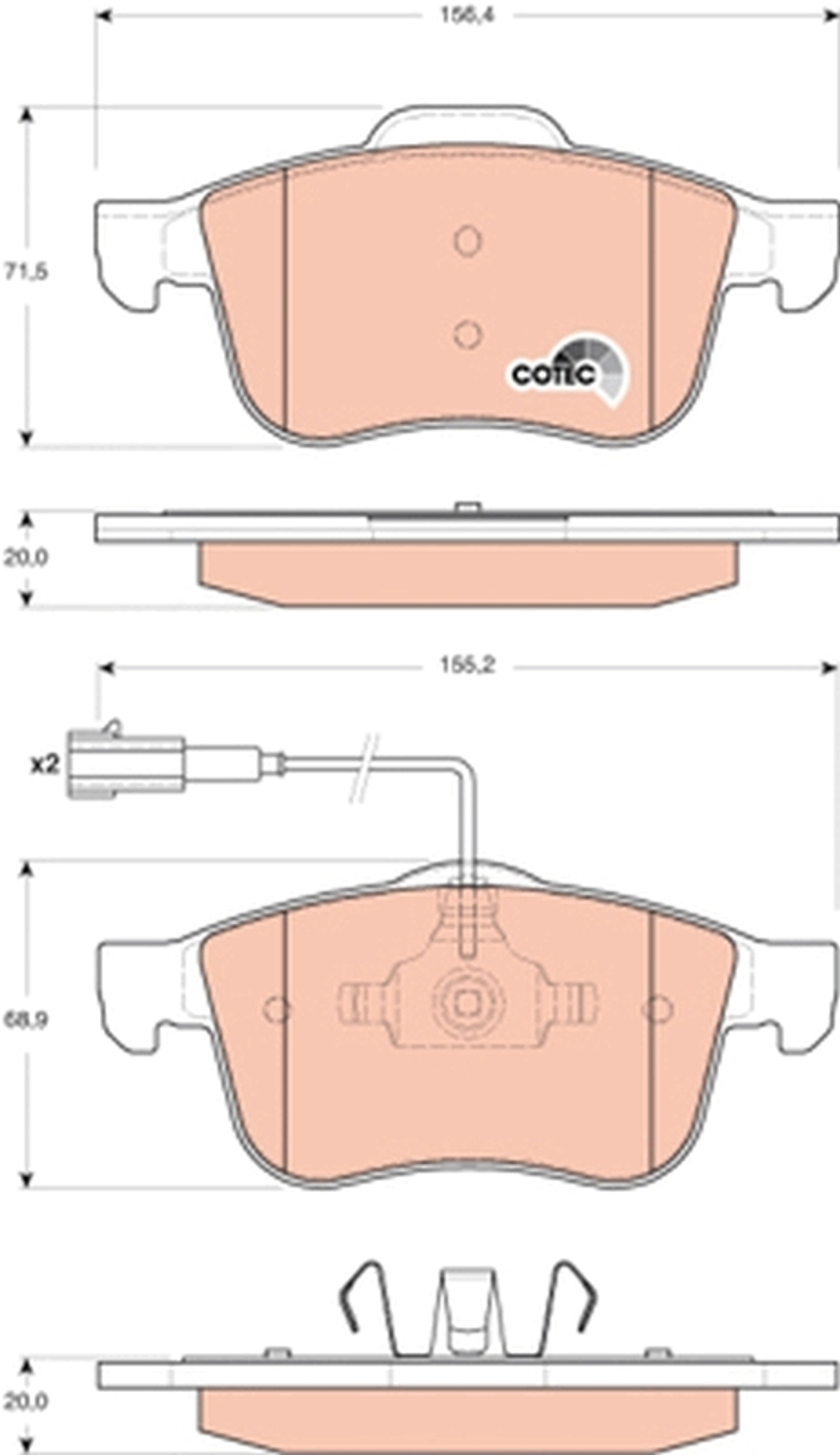 TRW - GDB1647-TRW - Brake Pad Set, disc brake