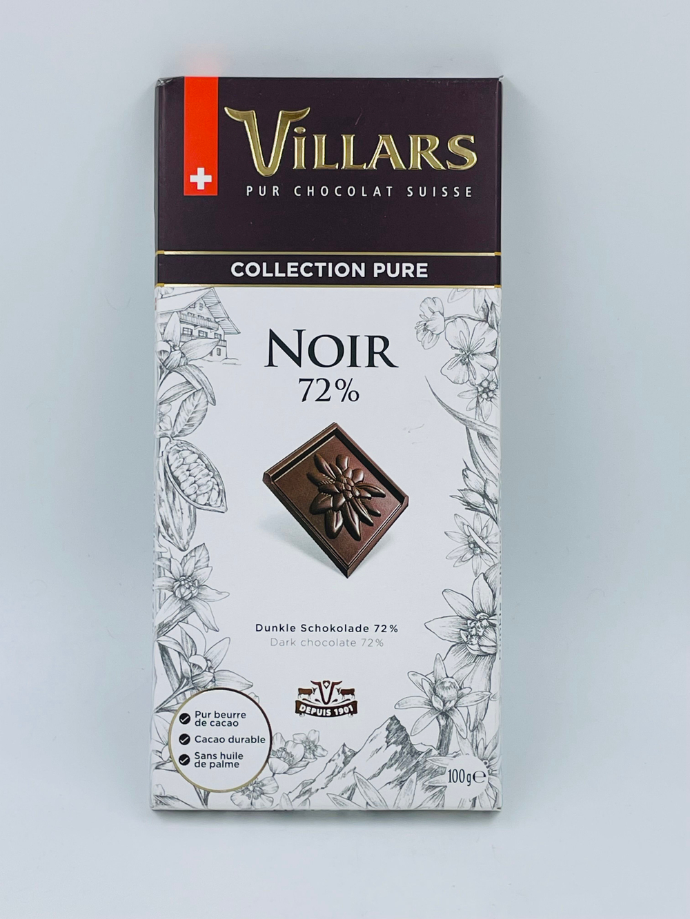 VILLARS швейцарский тёмный шоколад 72% , 100 г (Швейцария)