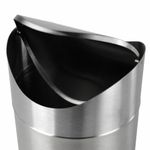 Урна настольная 1,2 литра для мусора с качающейся крышкой, d 12х16,5 см, нержавеющая сталь, LAIMA, 601618