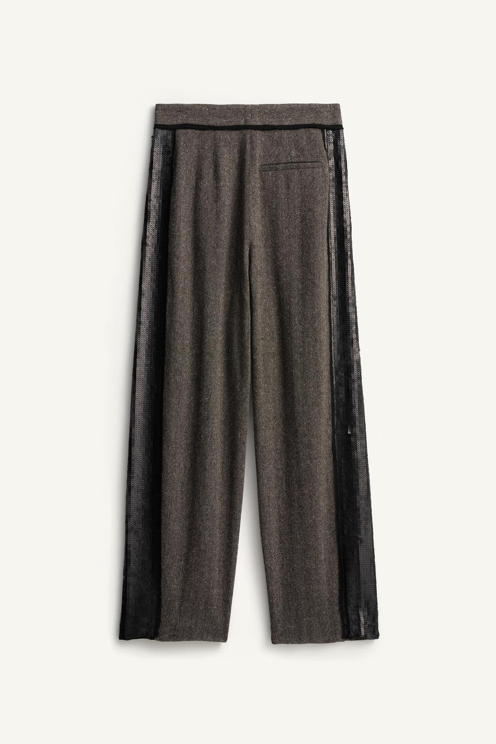 ZARA ПЛИССИРОВАННЫЕ БРЮКИ С ПАЙЕТКАМИ — LIMITED EDITION, КОРИЧНЕВЫЙ