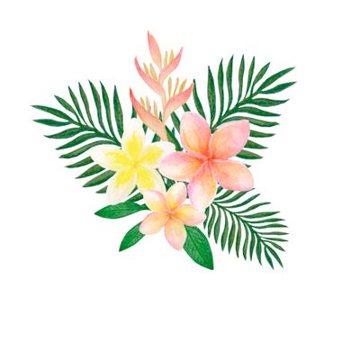 Tropical bouquet peach