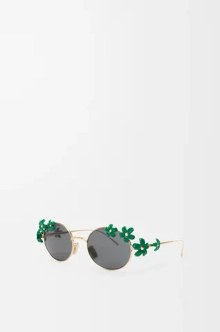 Loewe Солнцезащитные очки Daisy Field, изумрудный/зеленый