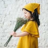 Косынка муслиновая на резинке "Горчица"