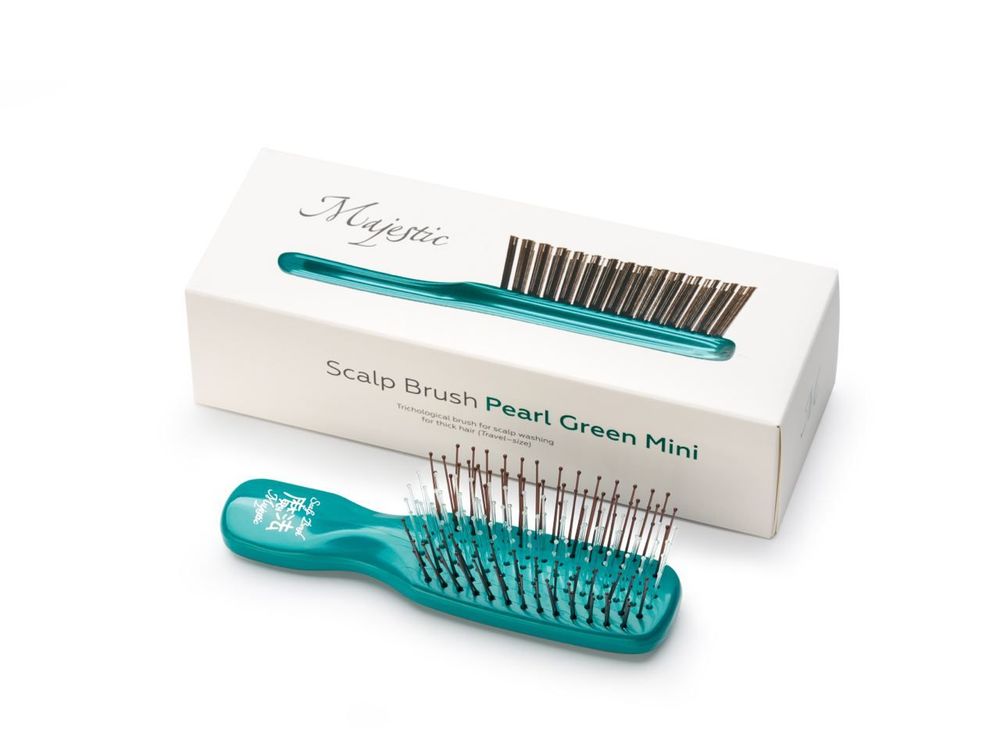 Расческа Majestic Scalp Brush зеленый жемчуг (дорожная версия)