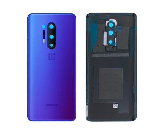 Задняя крышка для OnePlus 8 Pro синяя матовая (Ultramarine Blue) со стеклом камеры
