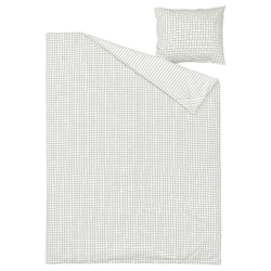IKEA DOFTAKLEJA  (ИКЕА ДОФТАКЛЕЯ)  -  Пододеяльник и наволочка - белый/антрацит 150x200/50x60 см