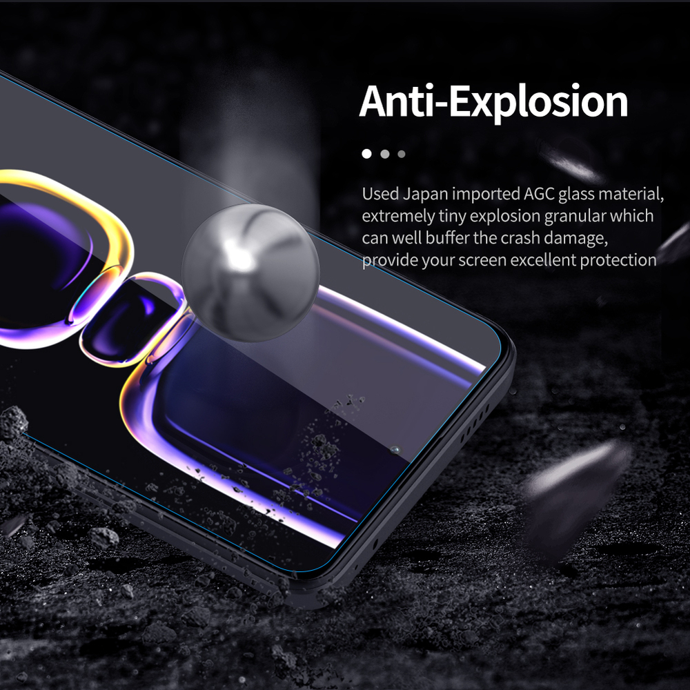 Защитное стекло с прозрачными рамками от Nillkin для Xiaomi Poco F5 Pro, серия H+Pro Anti-Explosion Glass Screen Protector
