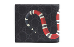 GUCCI Canvas With Leather Wallet Men"s Gray Black