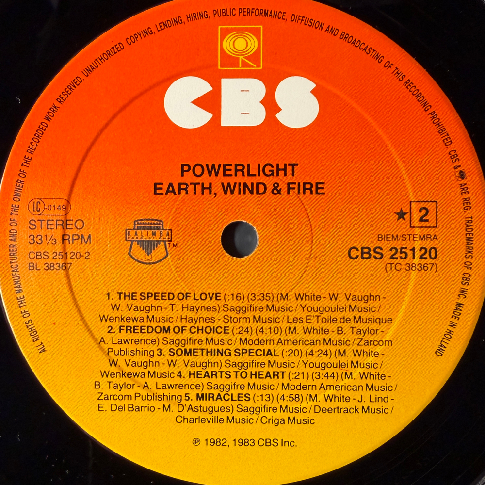 Earth, Wind & Fire - Powerlight (Голландия 1983г.)