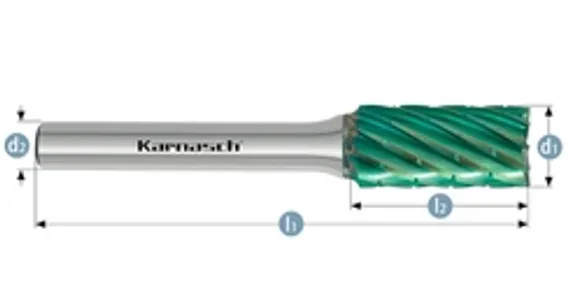 Борфреза твердосплавная Karnasch форма C, 8х20х6х65 мм, насечка HP-3 PRO, без покрытия, арт. 11.4092-020