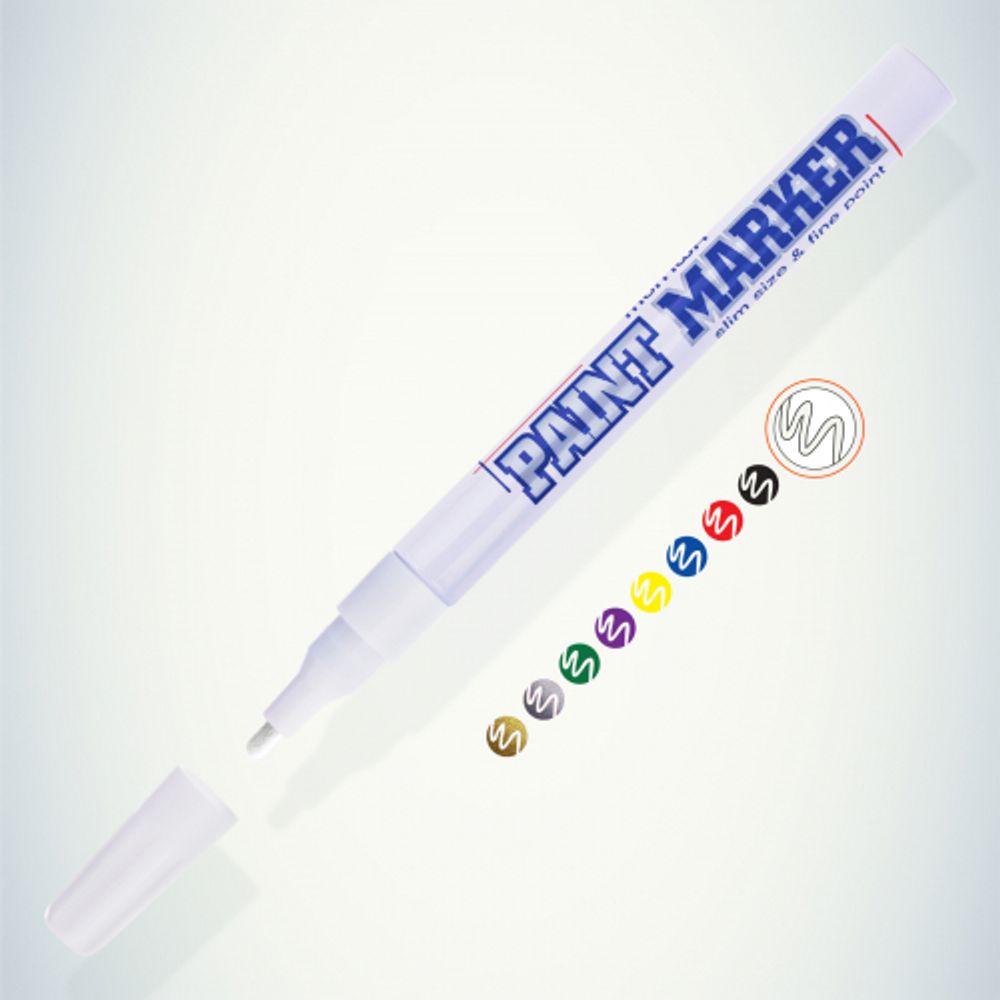 302758 MunHwa Маркер-краска PAINT MARKER SLIM, ЧЕРНАЯ 2мм (SPM-01) БЛ-1 | MunHwa