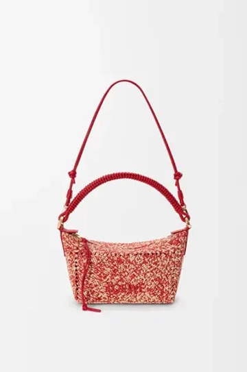 Loewe Мини-сумка Cala из телячьей кожи и рафии, красный