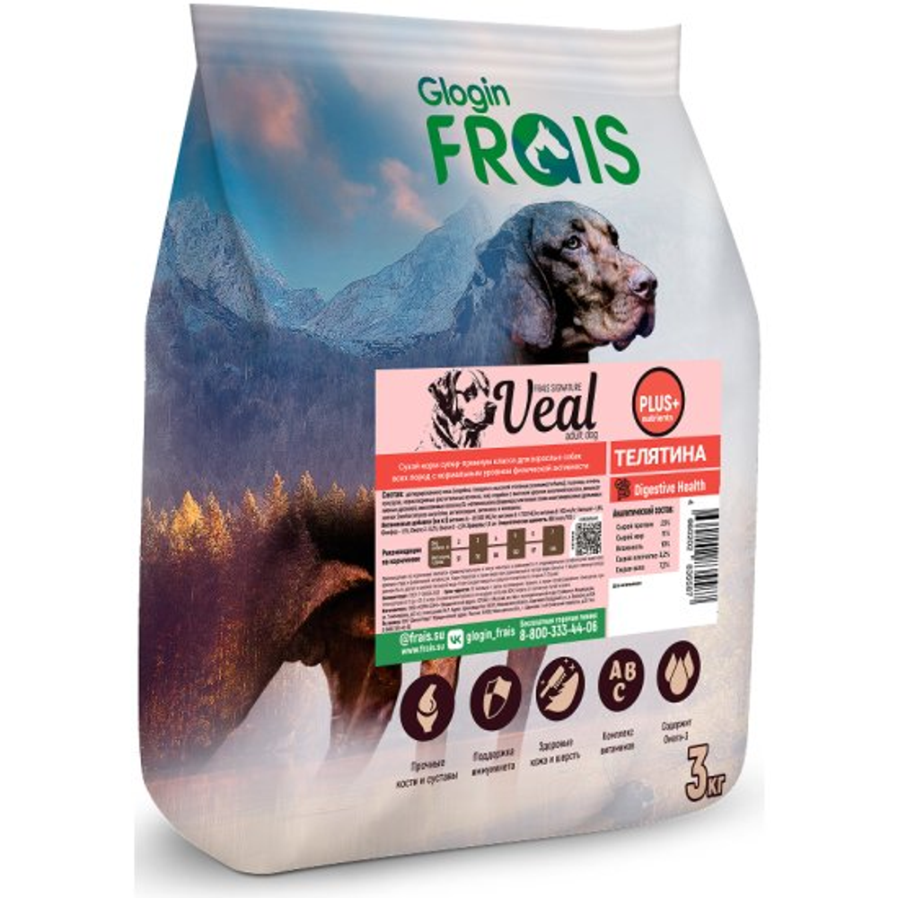 Frais Veal Plus+ Корм для собак средних и крупных пород с Телятиной
