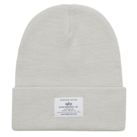 Шапка Alpha Industries Essential Beanie Dune White (Бело-серый)