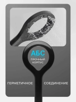 Лейка для душа массажная кольцевая черная, матовая, округлая