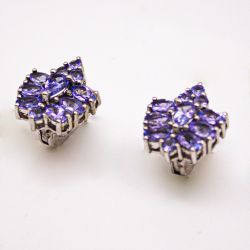Серьги серебро 925° — Танзанит