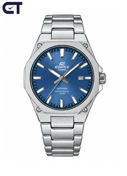 CASIO EFR-S108D-2AVUDF EDIFICE мужские наручные часы — стальная мужская модель с синим циферблатом и сапфировым стеклом
