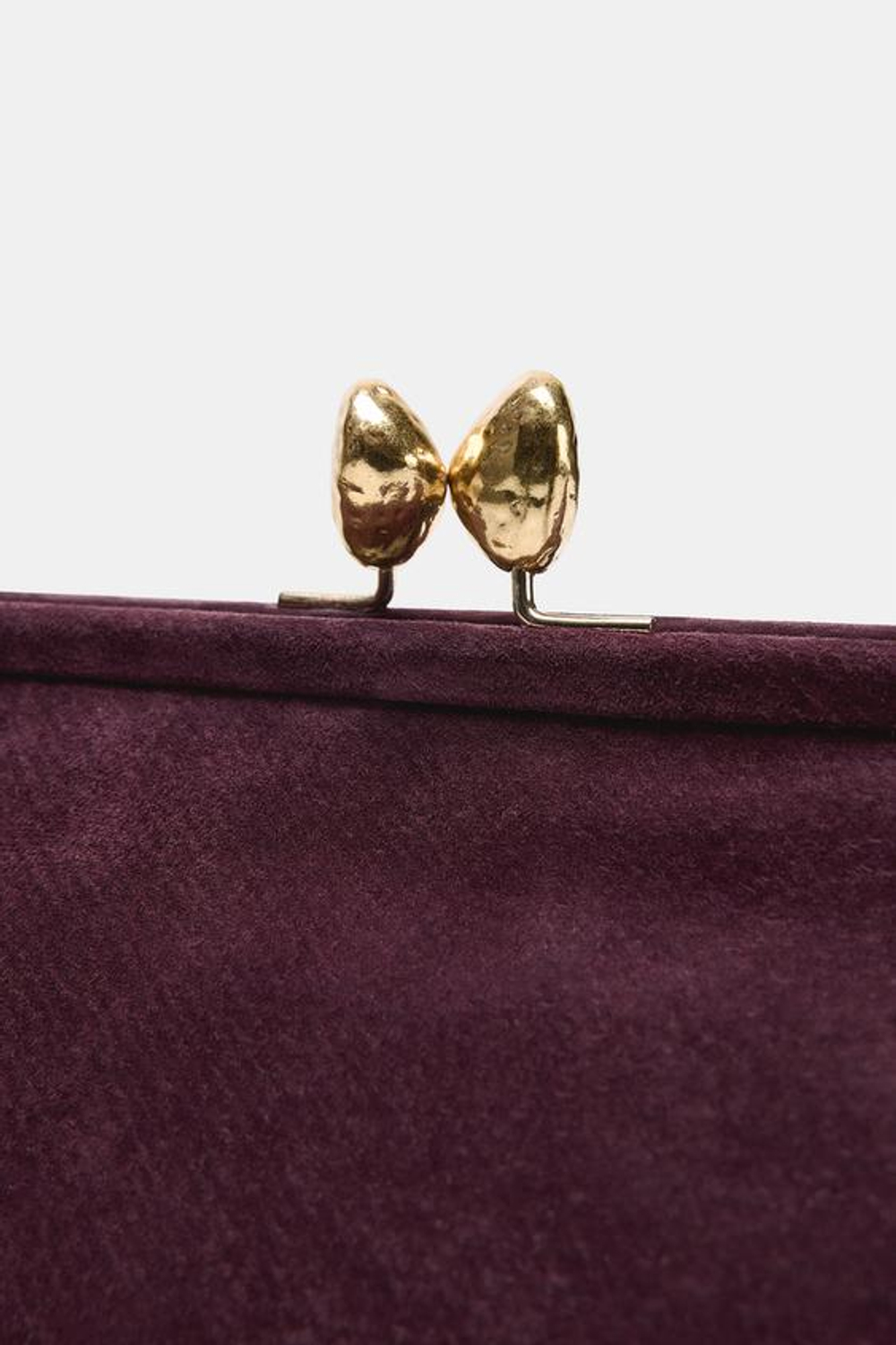ZARA КОЖАНЫЙ КЛАТЧ, БОРДОВО-КРАСНЫЙ