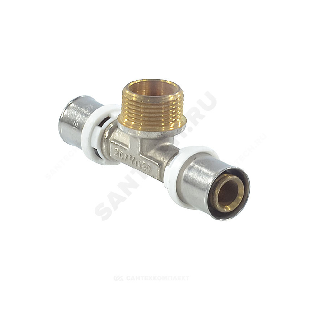 Тройник МП латунь пресс Дн 20х3/4"х20 НР ГОСТ 32415-2013 8012 Aquasfera 8012-03