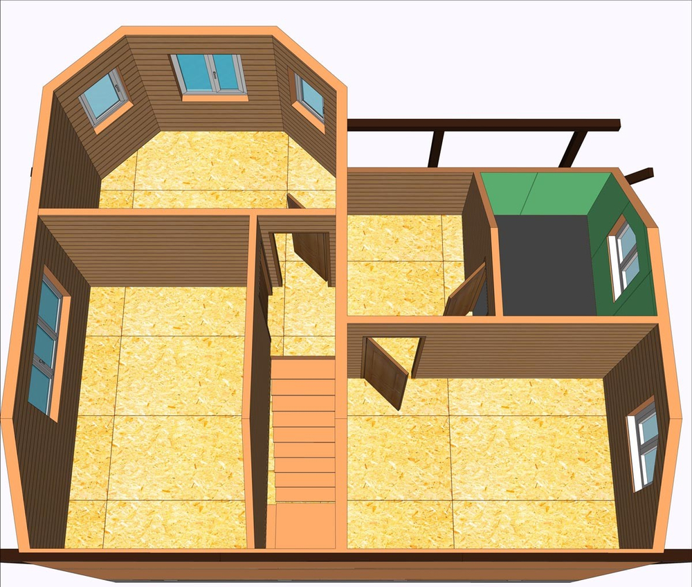 Каркас дома 7 x 8 м