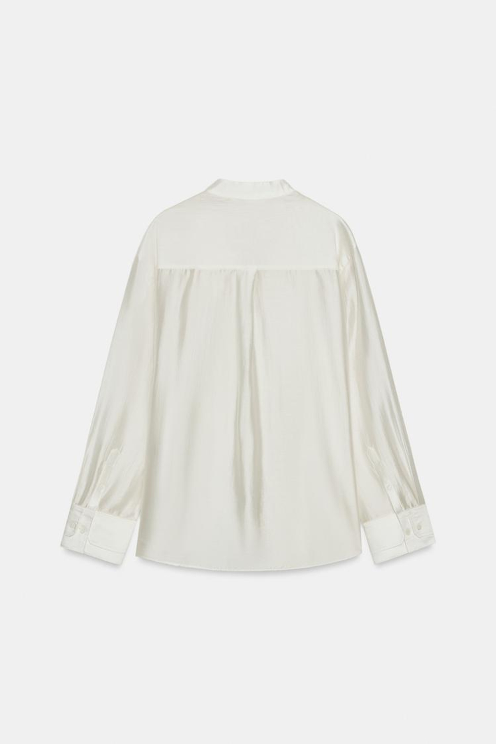 ZARA СТРУЯЩАЯСЯ РУБАШКА ZW COLLECTION, ЖЕЛТОВАТО-БЕЛЫЙ