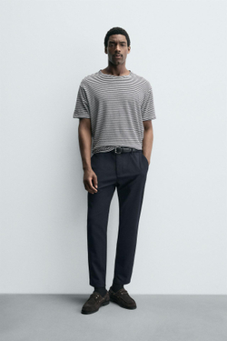 ZARA БРЮКИ SLIM FIT COMFORT, МОРСКОЙ СИНИЙ