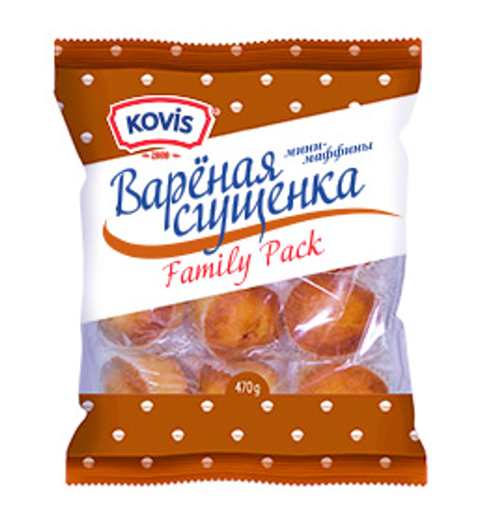 Мини-маффины Kovis с кремом вареная сгущенка 470г (6шт)