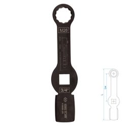KING TONY (10B0B-26) Ключ для тормозных суппортов грузовых автомобилей M26, 3/4", ударный