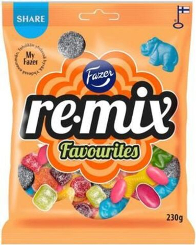 Fazer Жевательные конфеты Remix Favorites ассорти вкусов 230 г (из Финляндии)