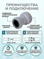 Переходник для шлангов 32-38 мм Bestway (58236)
